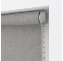 Grå rullgardin med kedjemekanism för fönsterdekoration