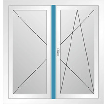 Vitt fönster med två bågar