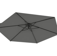 Vy från undersidan av ett öppet parasoll.