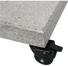 Parasollfot av granit med låsbart hjul