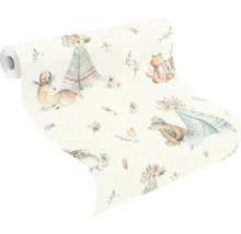 Tapetrulle med skogsdjursmönster