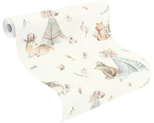 Tapetrulle med skogsdjursmönster