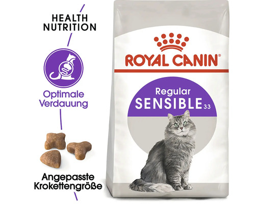 Royal Canin Regular Sensible 33 kattmatförpackning för optimal matsmältning och anpassad kroketstorlek
