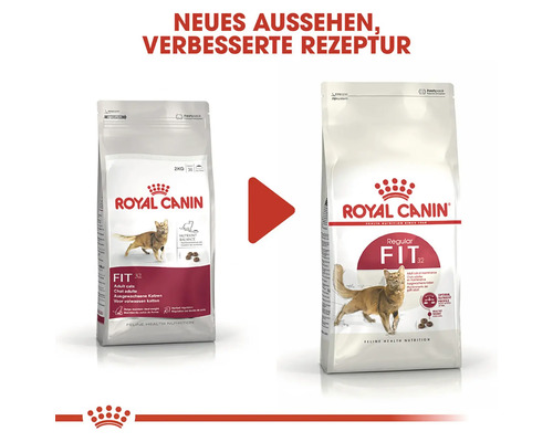 Två förpackningar Royal Canin Fit 32 kattfoder för vuxna katter