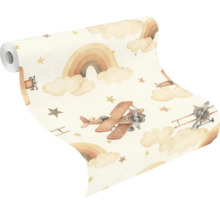 Tapetrulle med flygplans-, regnbågs- och stjärnmönster