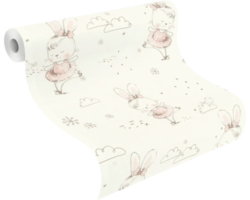 Tapetrulle med kaninmönster för barnrum