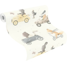 Tapetrulle med djurmotiv i bilar och på cyklar