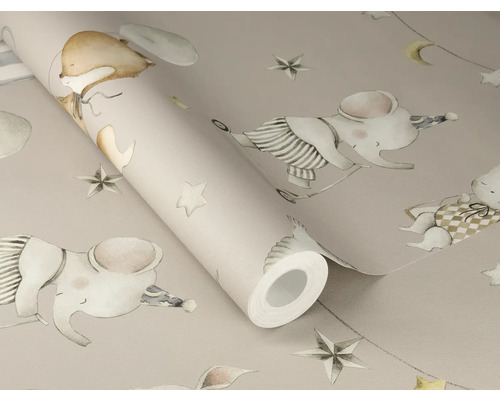 Tapetrulle med barnsligt djurmönster