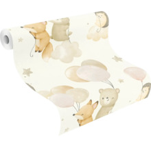 Tapetrulle med skogsdjursmotiv och ballonger