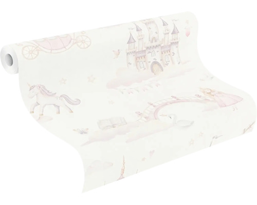 Tapetrulle med enhörnings-, slotts- och sagomotiv