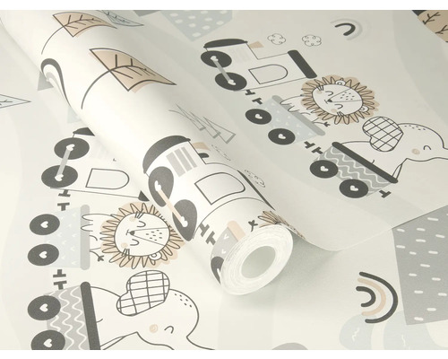 Tapetrulle med barnsligt djurmönster