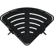 Svart hörnhylla med skåror för väggmontering