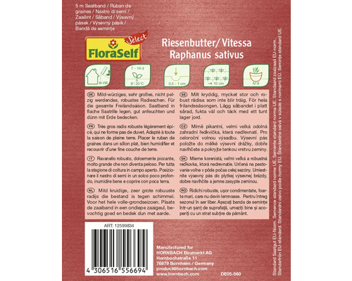 Såband för rädisor av sorten Riesenbutter/Vitessa Raphanus sativus