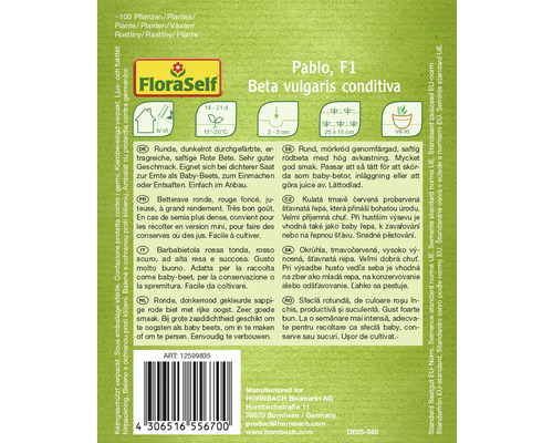 FloraSelf Pablo F1 Rödbeta fröförpackning