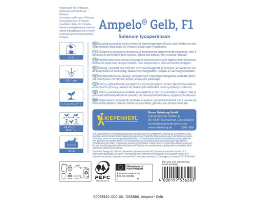 Information om gula Ampelo F1-tomatplantor
