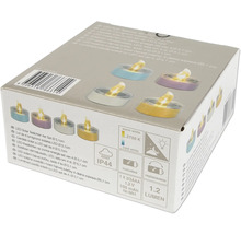 Förpackning med LED-solvärmeljus, 4-pack, diameter 5,1 cm