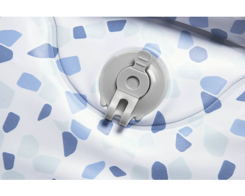 Detaljvy av en uppblåsbar bubbelpool med luftventil