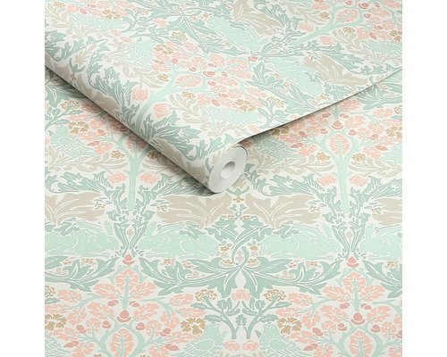 Tapetrulle med blommönster och djurmotiv