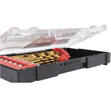 Borrsats i öppen plastlåda