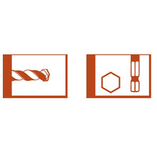 Symbol för borr och verktygsfäste