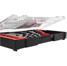 Borrsats i öppen låda med transparent lock