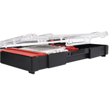 Sticksågsblad set i öppnad förvaringslåda