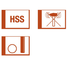 HSS-symbol, symbol för inget hammarslag, symbol för hålsågborr