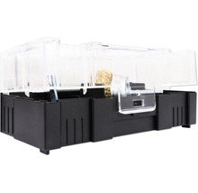 Borstsats i svart förvaringslåda med transparent lock