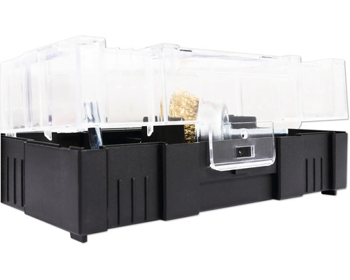 Borstsats i svart förvaringslåda med transparent lock