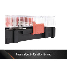 Säkringsdosa med skjutlås för säker låsning