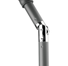 Detaljbild av en parasollstång med lutningsmekanism