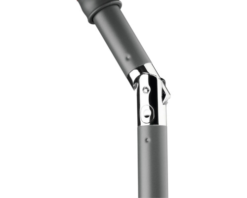 Detaljbild av en parasollstång med lutningsmekanism