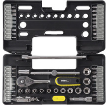 Verktygssats med skiftnyckel, hylsor och bits