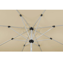 Detaljerad vy över ramen på ett parasoll