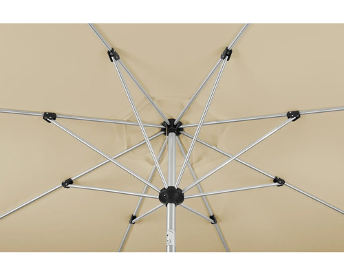 Detaljerad vy över ramen på ett parasoll