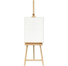 Trästaffli med duk för konstnärsmaterial