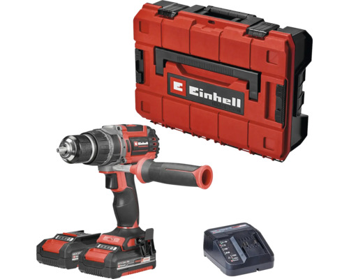 Einhell batteridriven skruvdragarsats med väska, laddare och två batterier