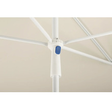 Detaljbild av ett parasoll med mekanism för öppning och stängning