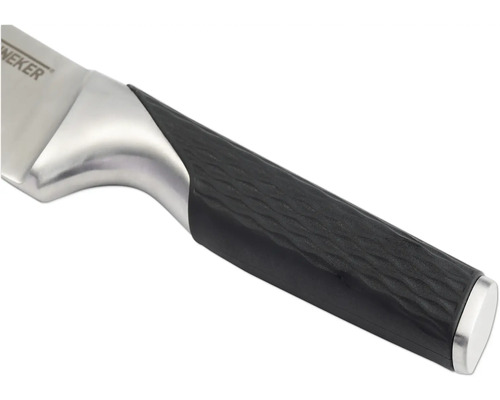 Handtag av kökskniv i rostfritt stål och plast