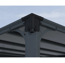 Detaljvy av ett lusthus med hörnanslutning