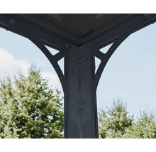 Detaljvy av konstruktionen av en trädgårdspaviljong