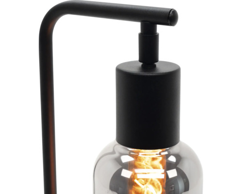 Bordslampa med glödlampa och svart ram