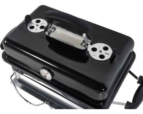 Bärbar kolgrill med temperaturdisplay