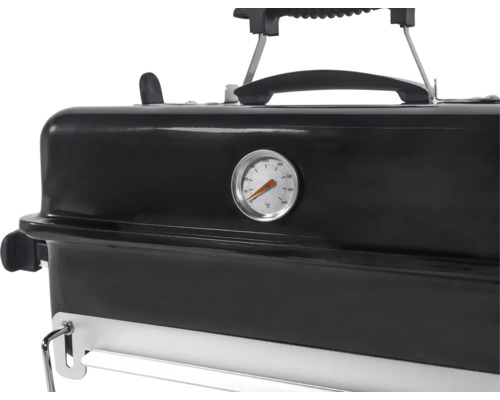 Bärbar kolgrill med temperaturvisning