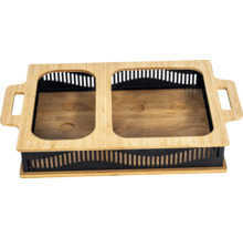 Bambu-värmare med två insatser för värmeplattor.