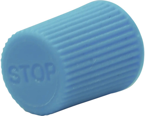 Plastlock med texten 'STOP'.