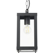 Hängande lampa med rektangulär ram och glödlampa