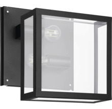 Svart yttervägglampa med glasinsats