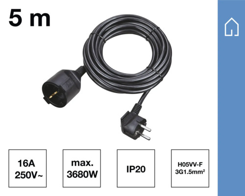 Förlängningssladd, fem meter lång