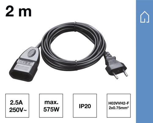 Två meter lång anslutningskabel